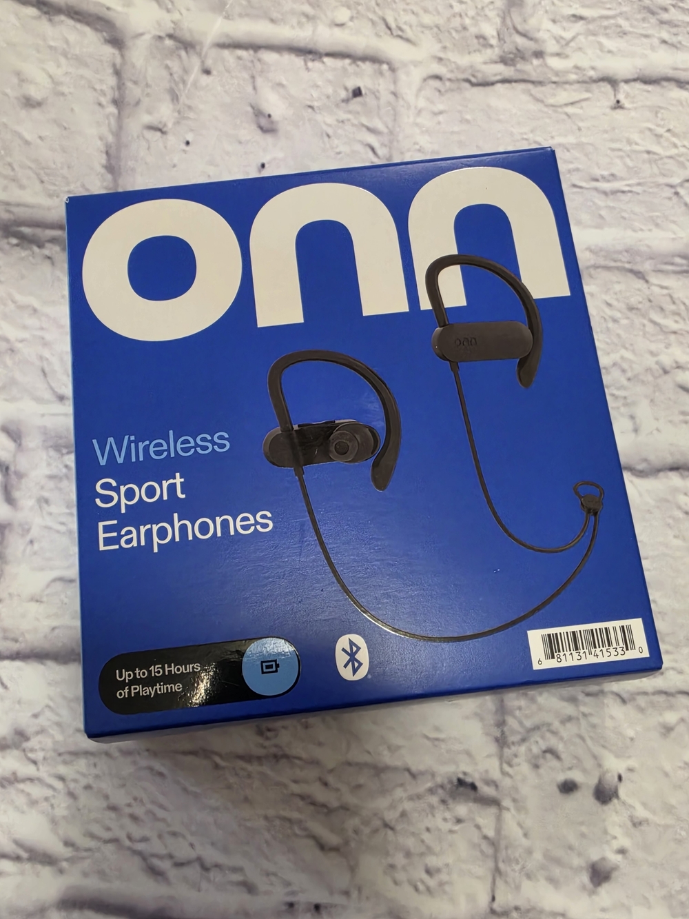 Wireless Sport Earphones with Silicone Ear Hooks - Blue